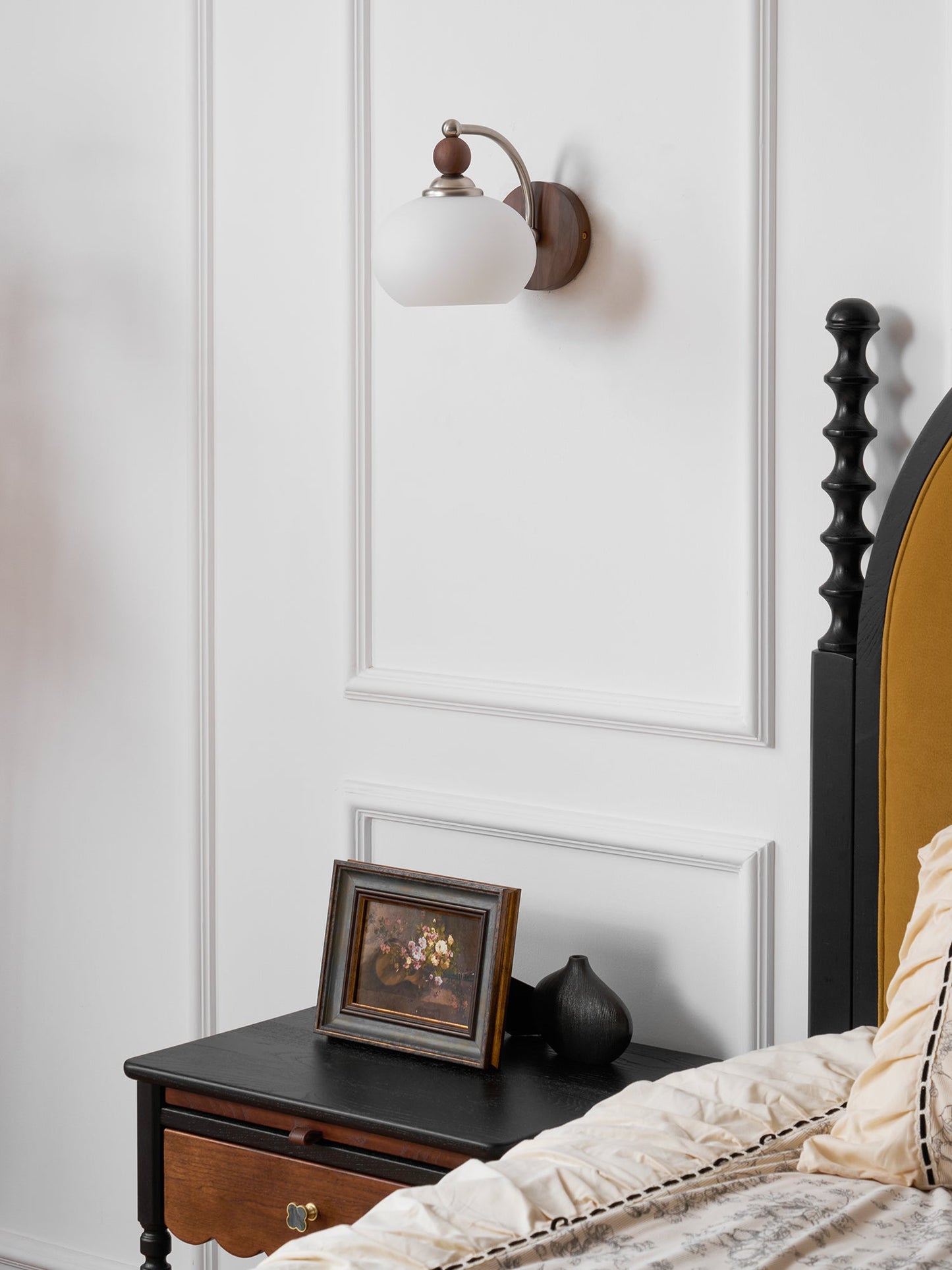 Yisi Po Wall Lamp | Black Walnut & Iron | Set of 2