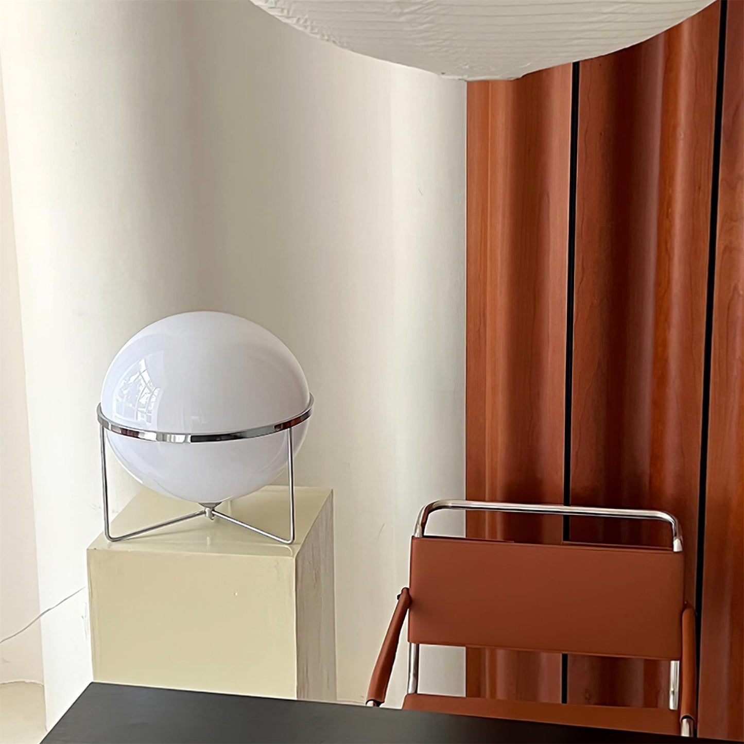 Yolk Table Lamp | Mid Century Modern Design | Silver Finish