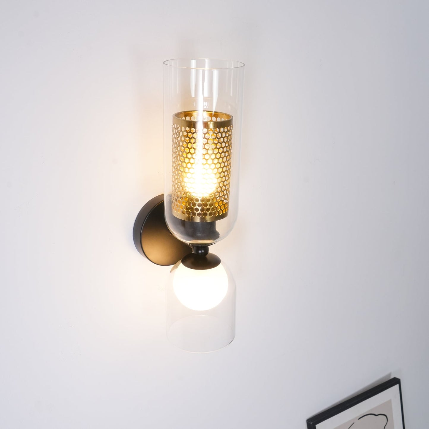 Zachary Wall Lamp Set | Glass & Metal | Black | 2 Lights