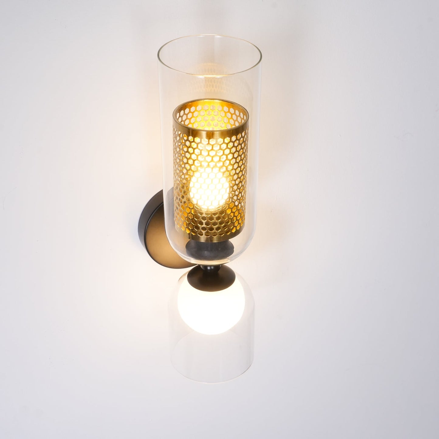 Zachary Wall Lamp Set | Glass & Metal | Black | 2 Lights