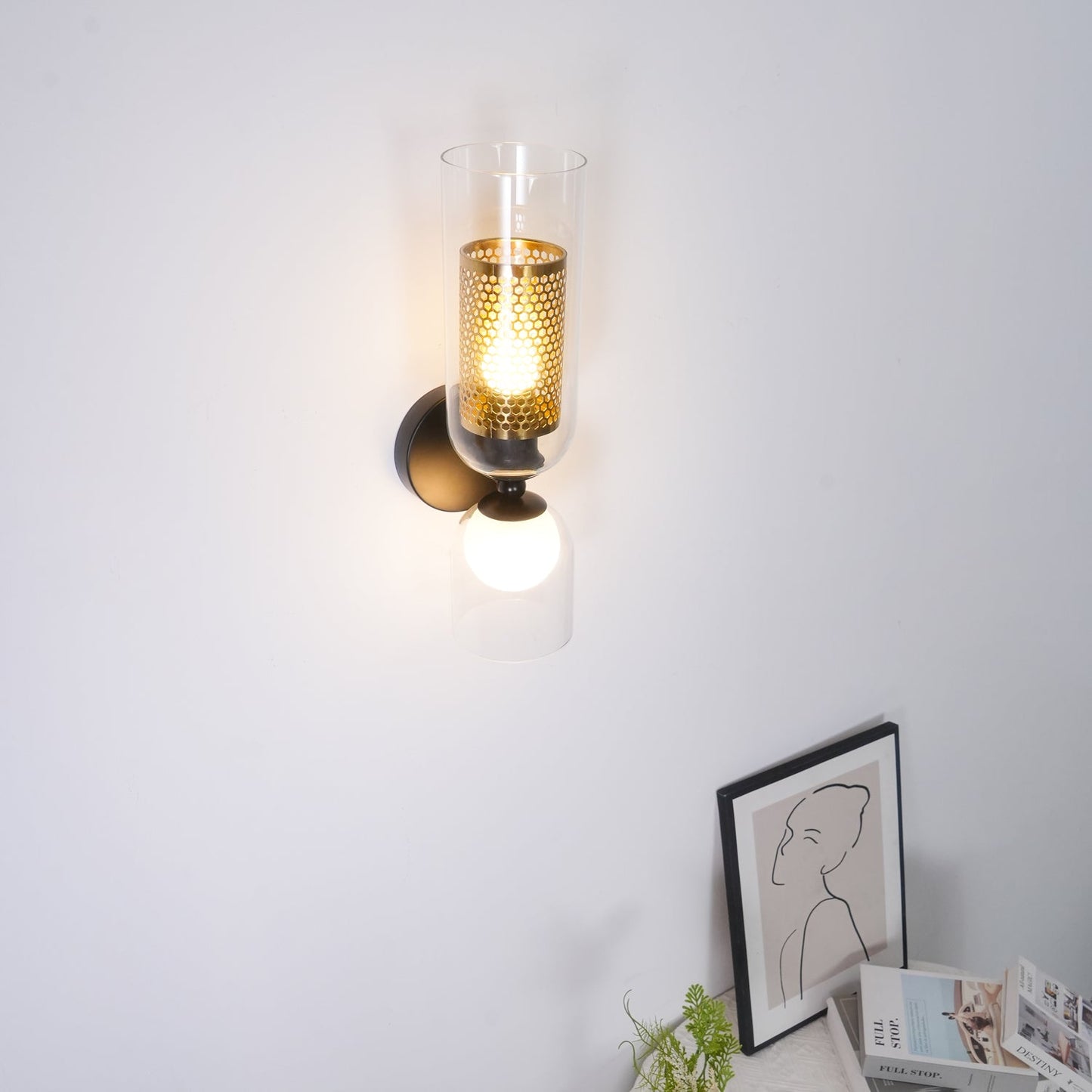 Zachary Wall Lamp Set | Glass & Metal | Black | 2 Lights