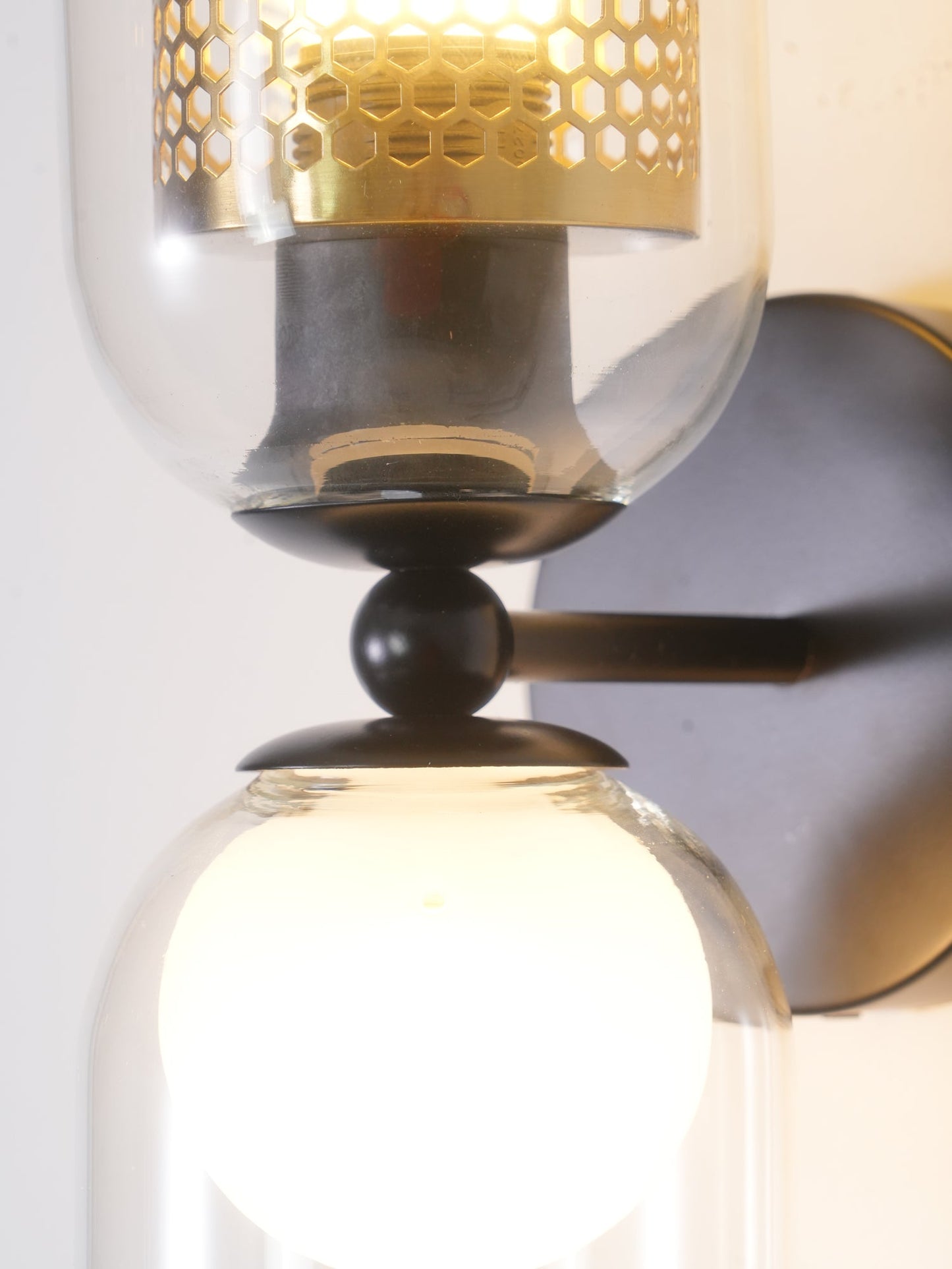 Zachary Wall Lamp Set | Glass & Metal | Black | 2 Lights