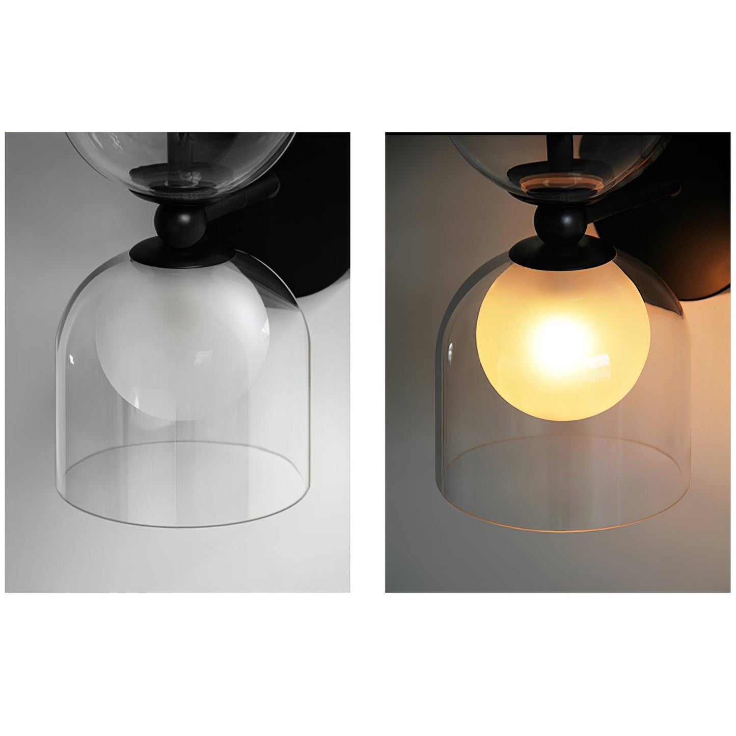 Zachary Wall Lamp Set | Glass & Metal | Black | 2 Lights