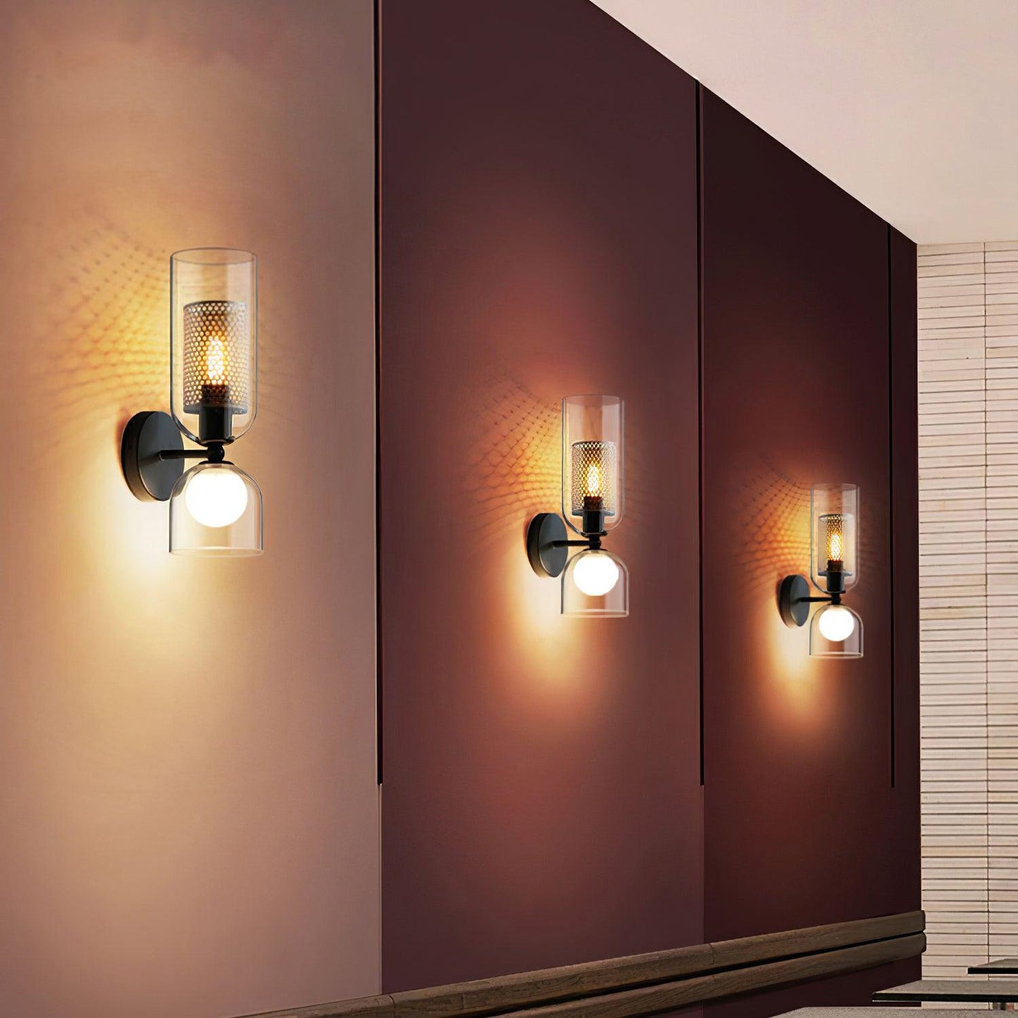 Zachary Wall Lamp Set | Glass & Metal | Black | 2 Lights