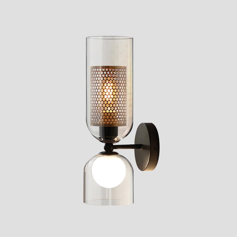 Zachary Wall Lamp Set | Glass & Metal | Black | 2 Lights