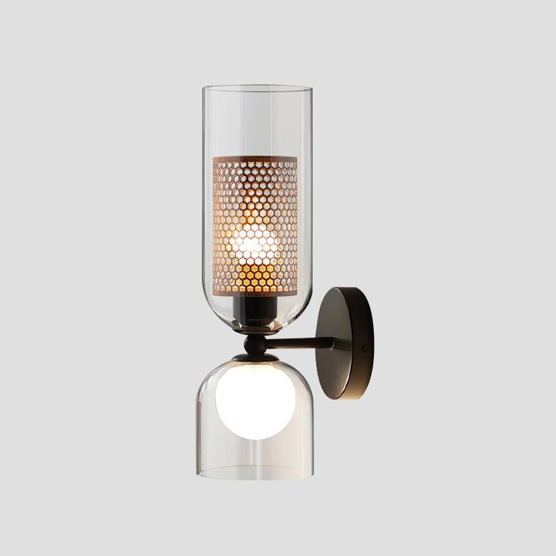 Zachary Wall Lamp Set | Glass & Metal | Black | 2 Lights
