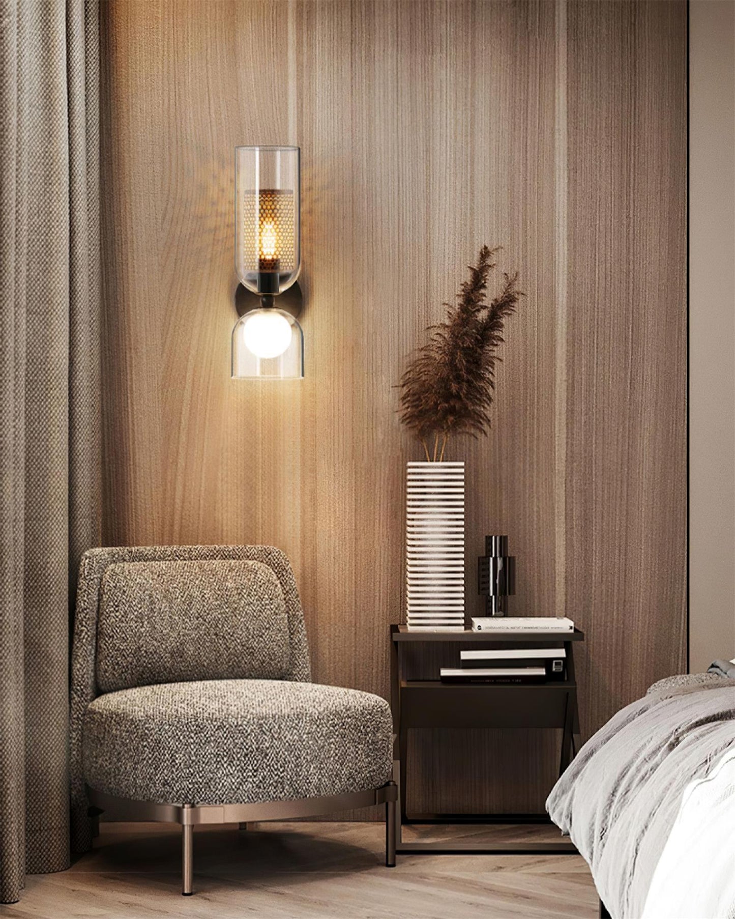 Zachary Wall Lamp Set | Glass & Metal | Black | 2 Lights