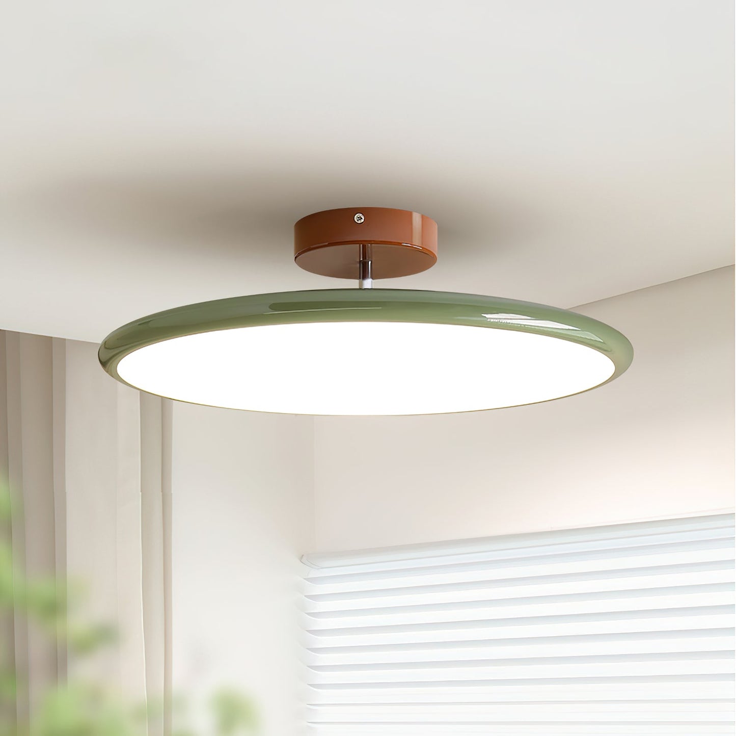 Zayn Ceiling Lamp | Metal & Acrylic | White, Green, Brown, Beige