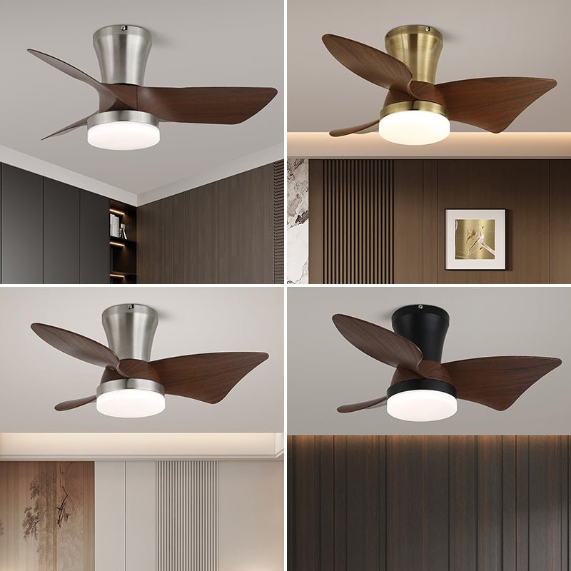 Zephyr Ceiling Fan Light | Walnut Blades & Matte Black Motor | 22", 24", 28" Options