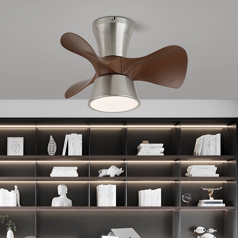 Zephyr Ceiling Fan Light | Walnut Blades & Matte Black Motor | 22", 24", 28" Options