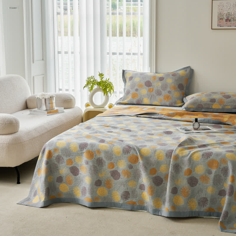 Cotton Gauze Reversible Quilt | Yarn-Dyed Jacquard | Full/Queen/King Sizes