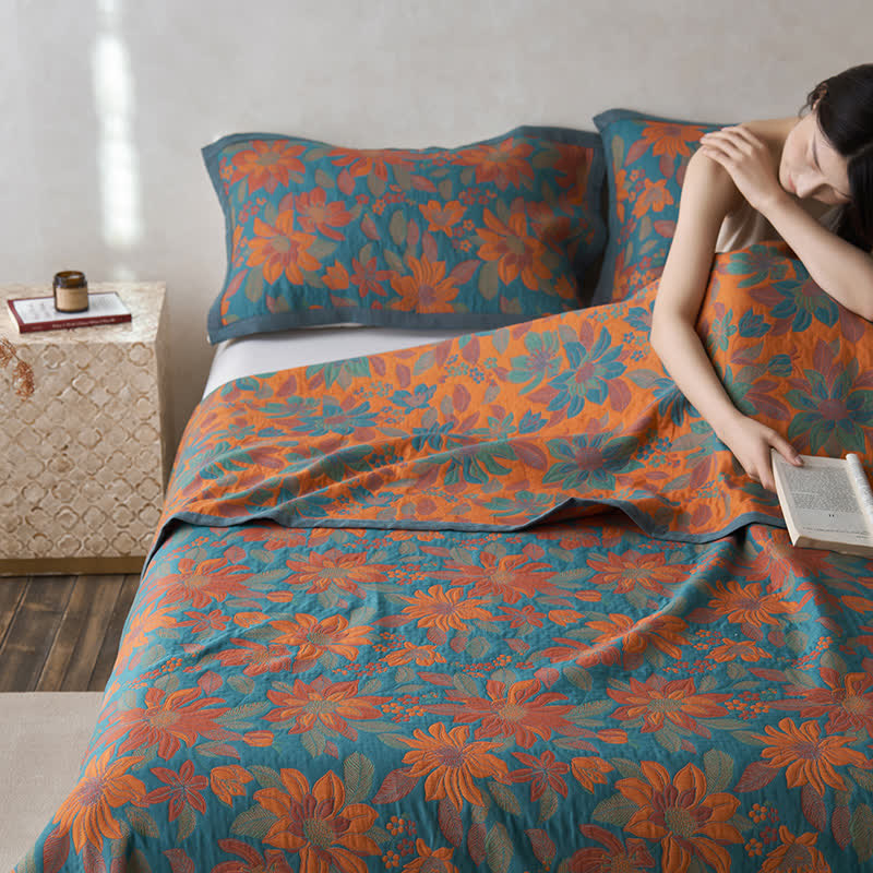 Floral Quilt | 100% Organic Cotton | Full, Queen, King Sizes