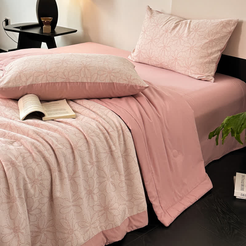 Jacquard Daisy Bedding Set | Cotton Gauze | 4 Pieces