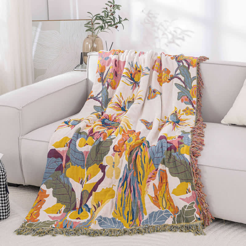 Cotton Gauze Quilt | Eco-Friendly Floral Design | Full/Queen Size