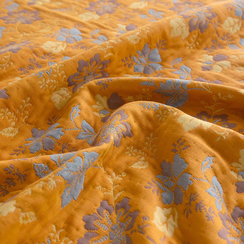 Gauze Floral Quilt Set | 100% Organic Cotton | Queen Size with 2 Pillowcases