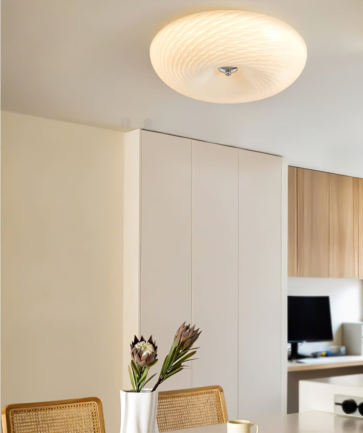 Whirlpool Ceiling Light | Glass Swirling Design | 45cm Diameter