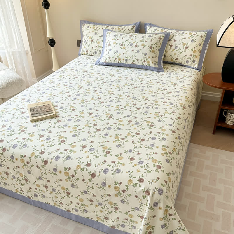 Cotton Coverlet Set | Floral Design | Full/Queen/King Options