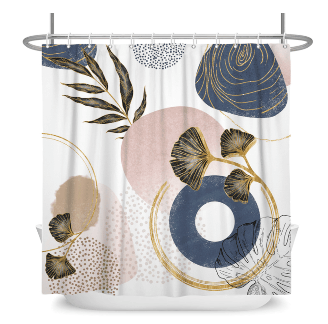 Art Boho Shower Curtain | Machine Washable | White