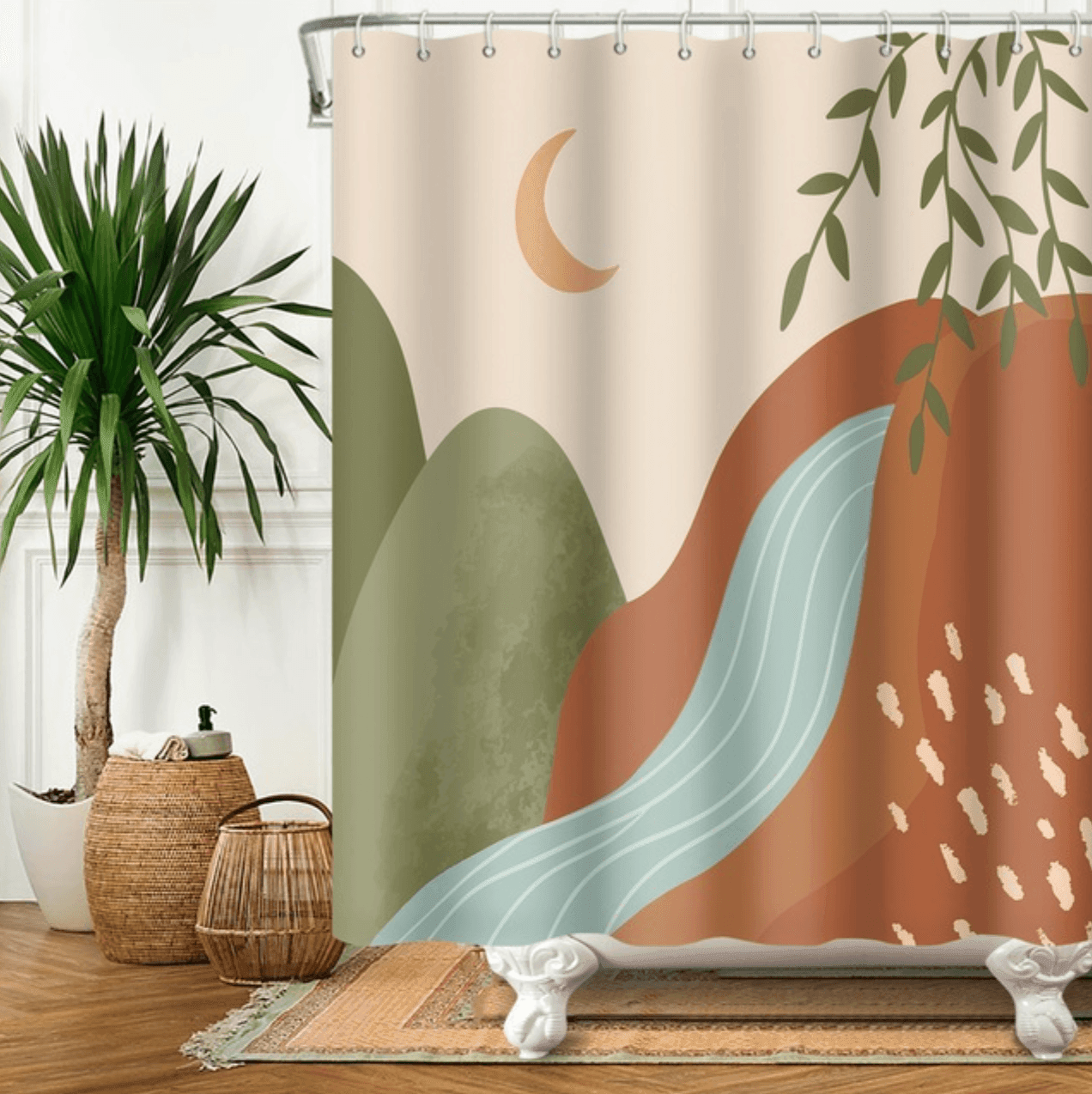 Art Boho Shower Curtain | Machine Washable | 1 Count