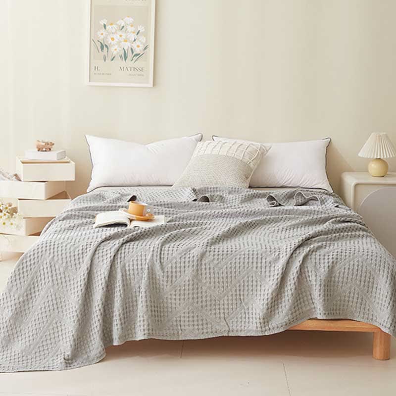 Organic Cotton Waffle Quilt | Eco-Friendly & Moisture Absorbent | Full/Queen Size