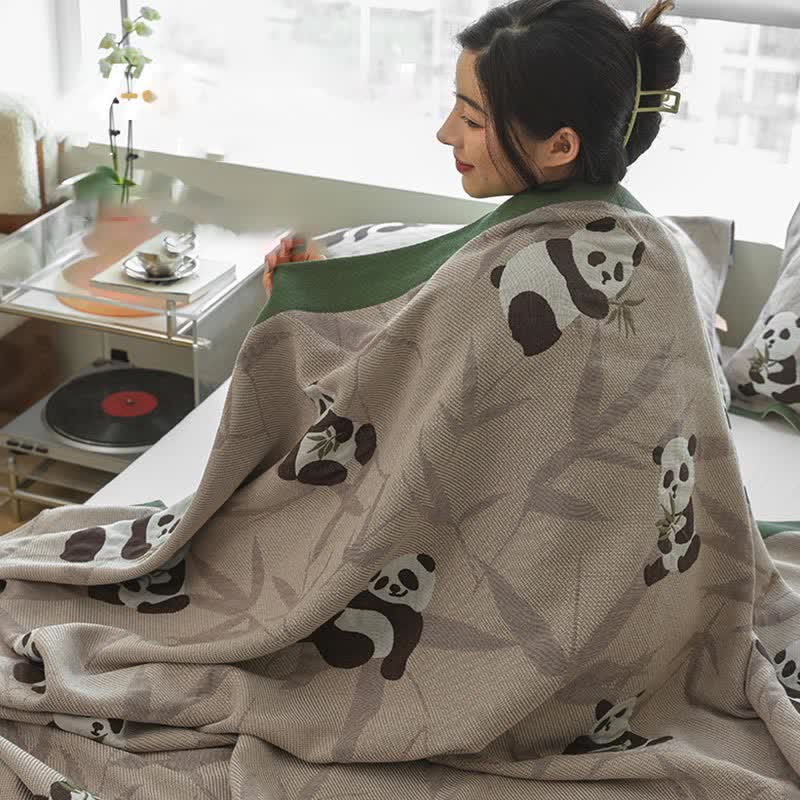 Panda Print Reversible Quilt | 100% Organic Cotton | Multiple Sizes Available