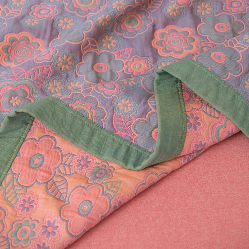Reversible Floral Cotton Quilt | 100% Organic Cotton | Full/Queen/King Sizes