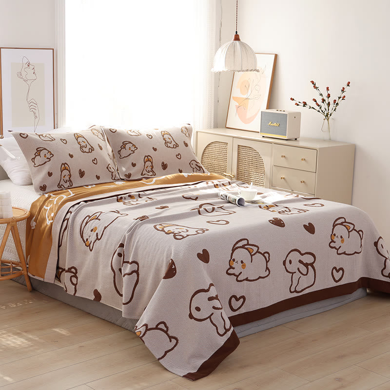 Rabbit Quilt | 100% Organic Cotton | Full Size 59"x79"