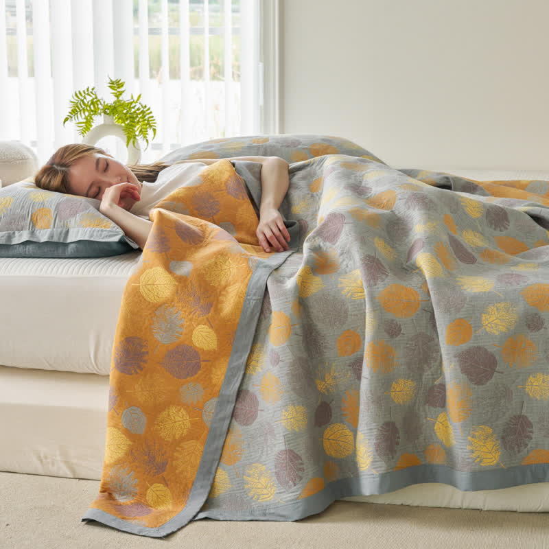 Cotton Gauze Reversible Quilt | Yarn-Dyed Jacquard | Full/Queen/King Sizes