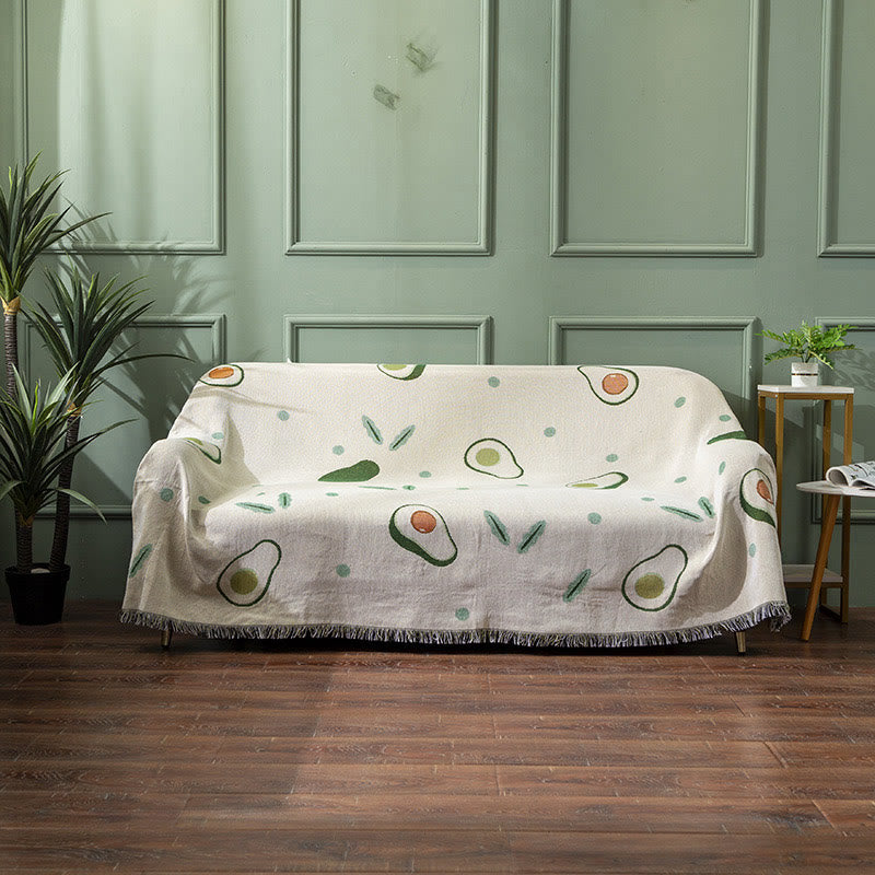 Avocado Print Throw Blanket | Cotton & Polyester | 51" x 63"