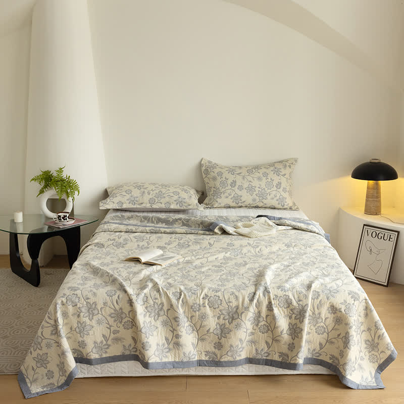Cotton Gauze Summer Quilt | 100% Organic Cotton | Queen Size with Optional Pillowcases