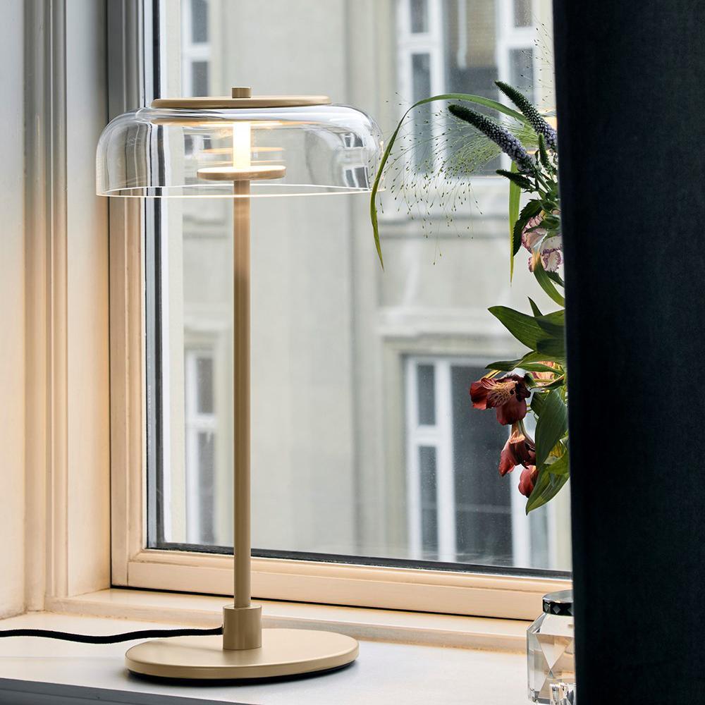 Solara Table Lamp | Brass & Glass | Clear or Grey Shade