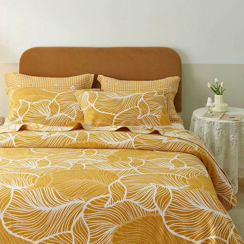 Plantain Leaf Sofa Cover Blanket | Soft Bamboo Cotton | 59" x 79"
