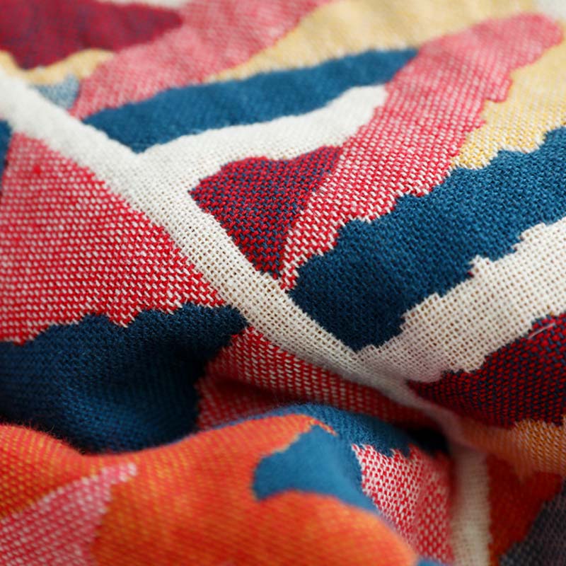 Reversible Cotton Pillow Towels | Bohemian Design | Set of 2