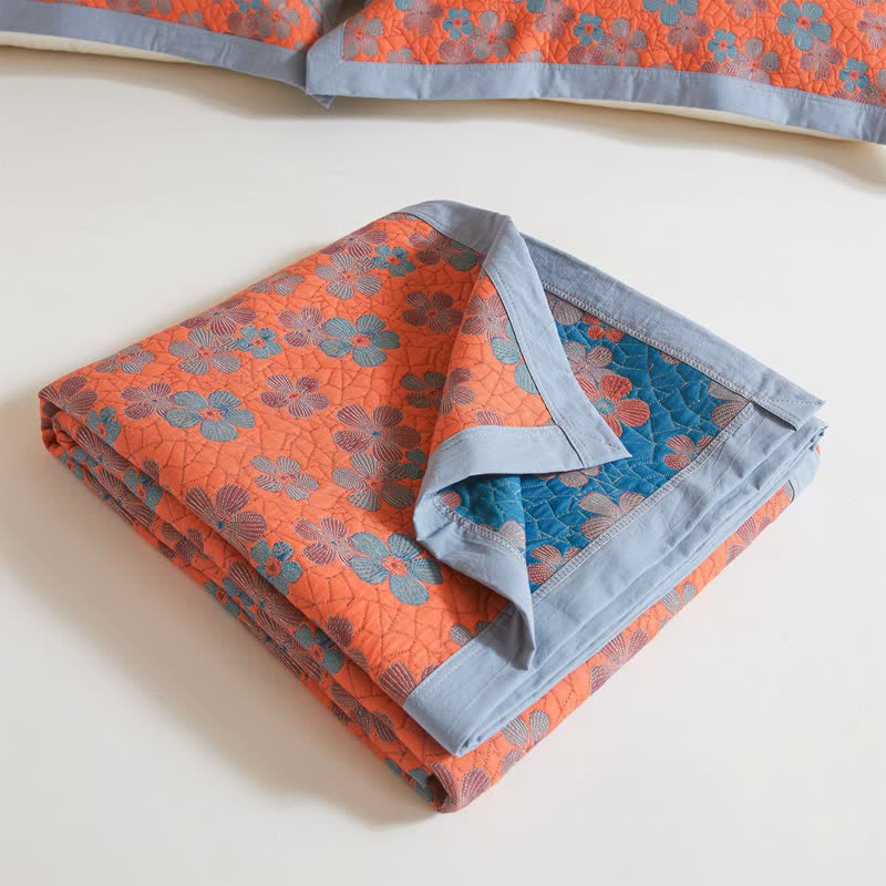 Cotton Gauze Quilt Set | Eco-Friendly Organic Cotton | Full/Queen Size with Pillow Towels