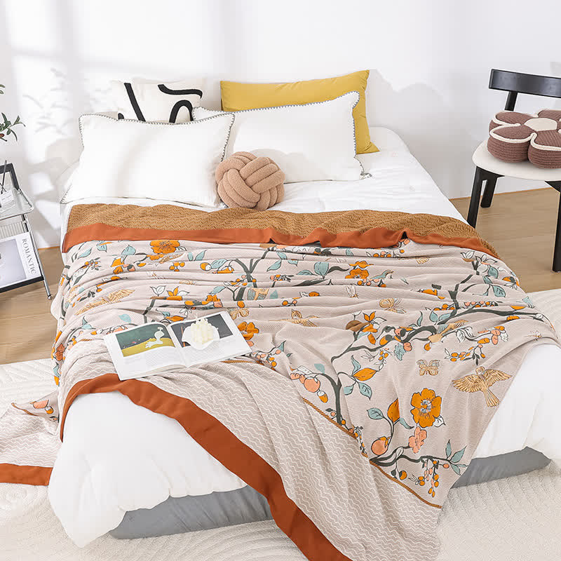 Cotton Floral Quilt | Soft Gauze Fabric | King Size