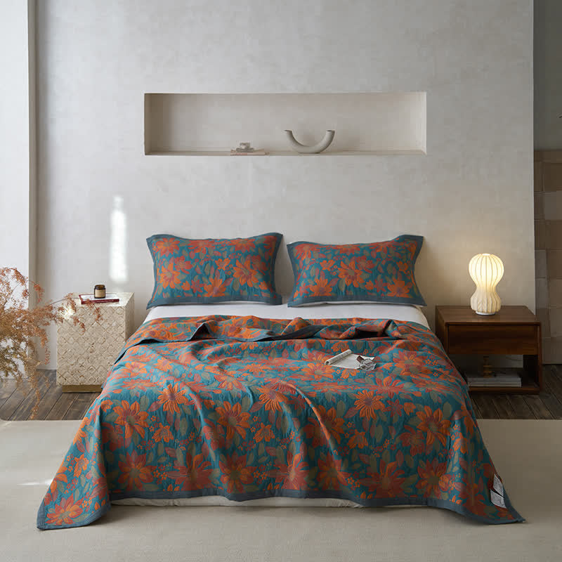 Floral Quilt | 100% Organic Cotton | Full, Queen, King Sizes