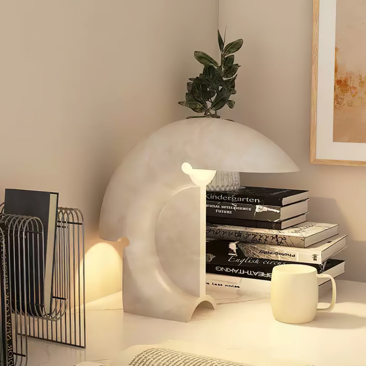 Elios Marble Table Lamp | Marble | White