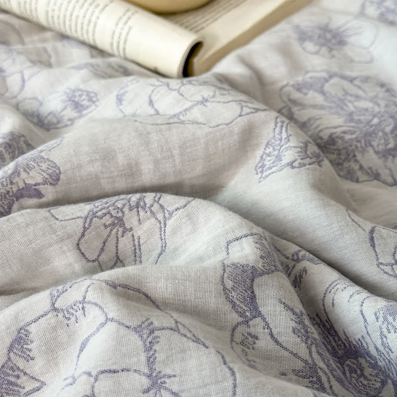 Cotton Gauze Bedding Set | 100% Organic Cotton | 4-Piece Full/Queen