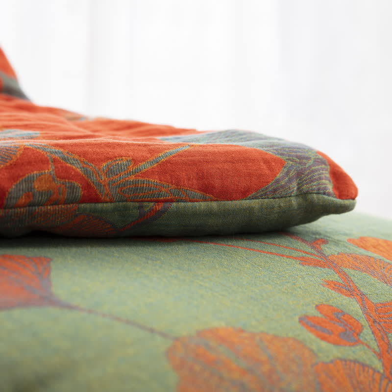 Rustic Ginkgo Leaf Bedding Set | 100% Organic Cotton | Includes Quilt & 2 Pillowcases