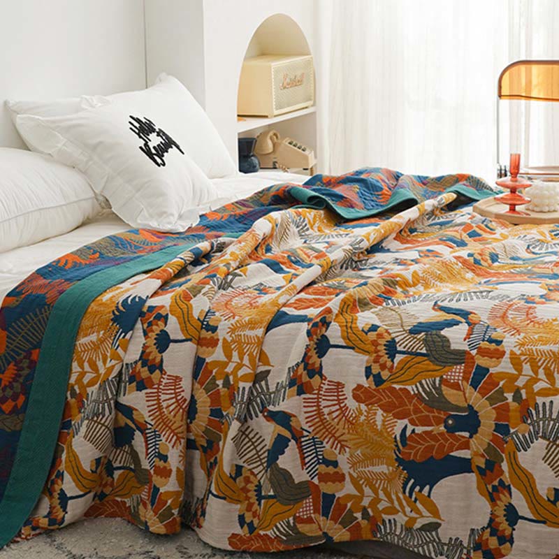 Reversible Cotton Quilt | Floral Design | Full, Queen, King Sizes