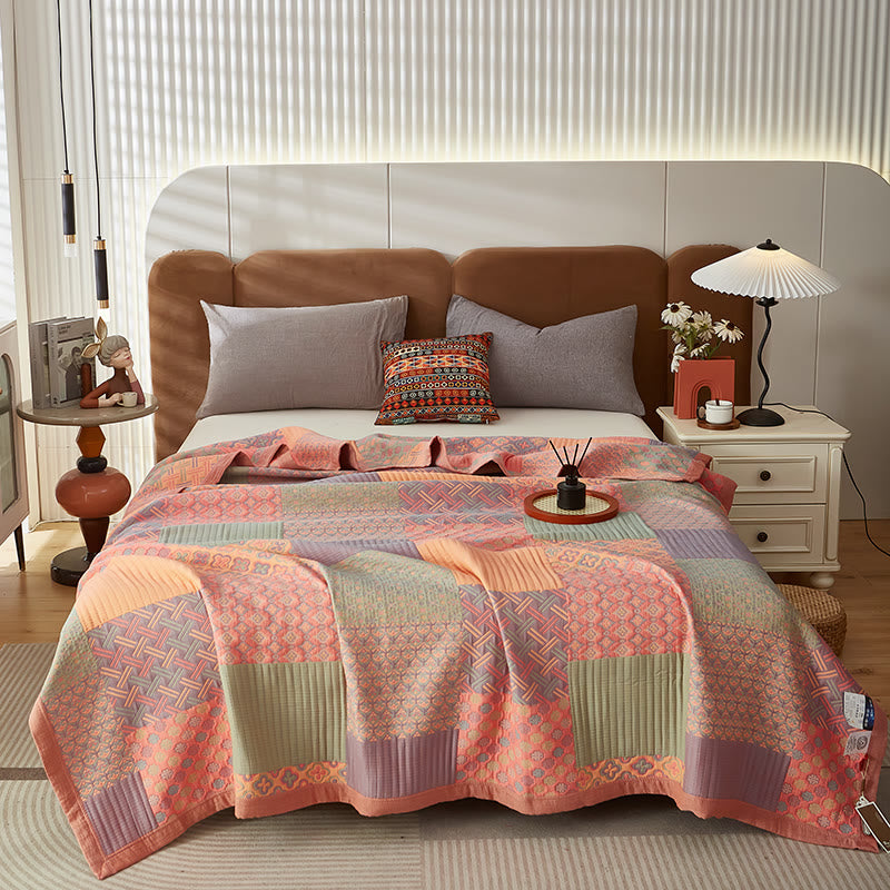 Colorful Reversible Quilt | 100% Organic Cotton | Full/Queen/King Sizes