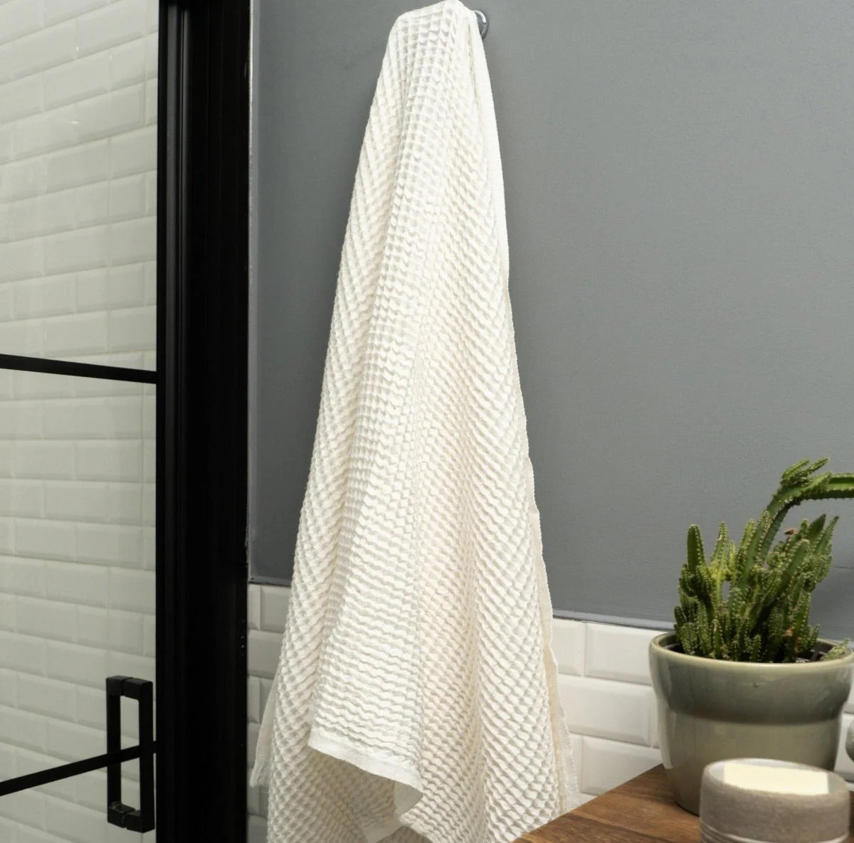 Duru Waffle Towel | Organic Turkish Cotton | White