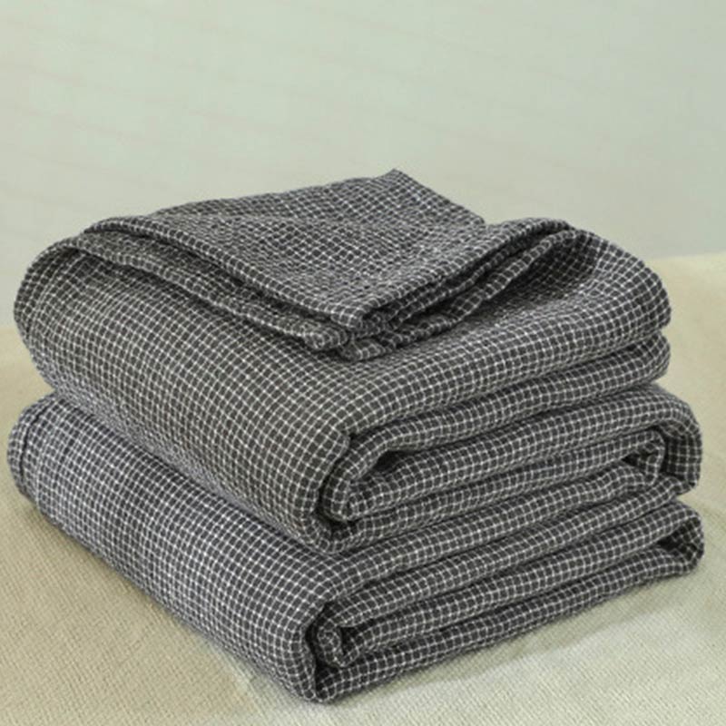 Plaid Sofa Blanket | Soft Cotton Gauze | Single Piece