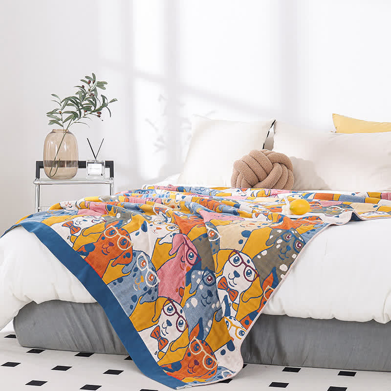 Dog Quilt | Cotton Gauze | Full/Queen Size