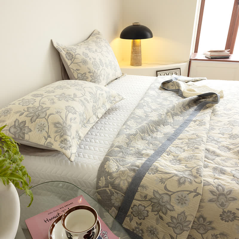 Cotton Gauze Summer Quilt | 100% Organic Cotton | Queen Size with Optional Pillowcases