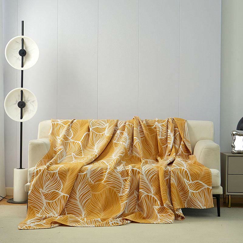 Plantain Leaf Sofa Cover Blanket | Soft Bamboo Cotton | 59" x 79"