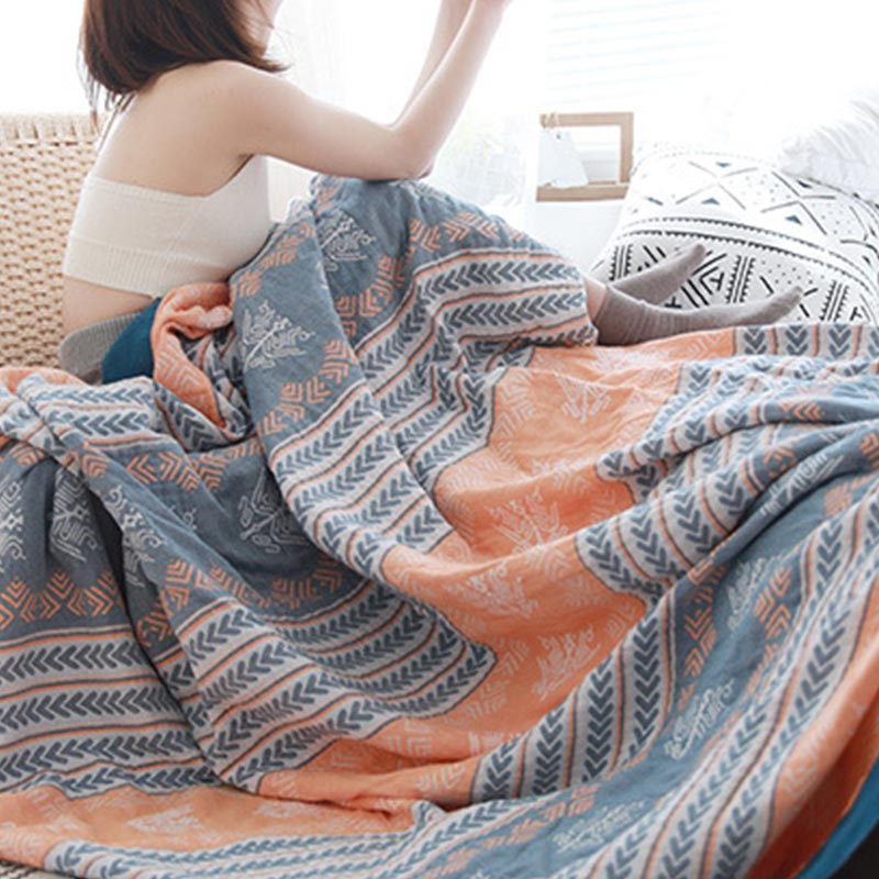 Reversible Cotton Quilt | Wheat Ear Texture | Full/Queen Size