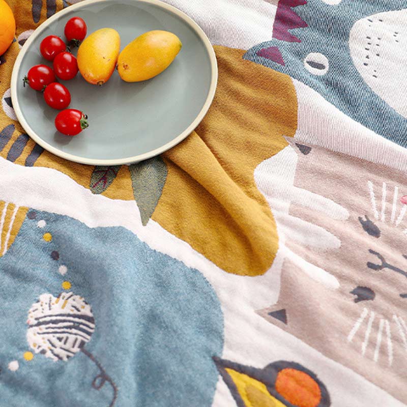 Cotton Quilt | Reversible Cute Cat Design | Full Size
