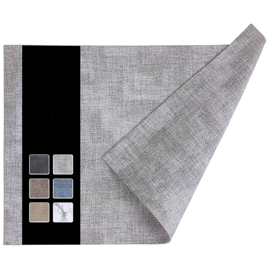 Placemats Set | Faux Leather | Light Grey