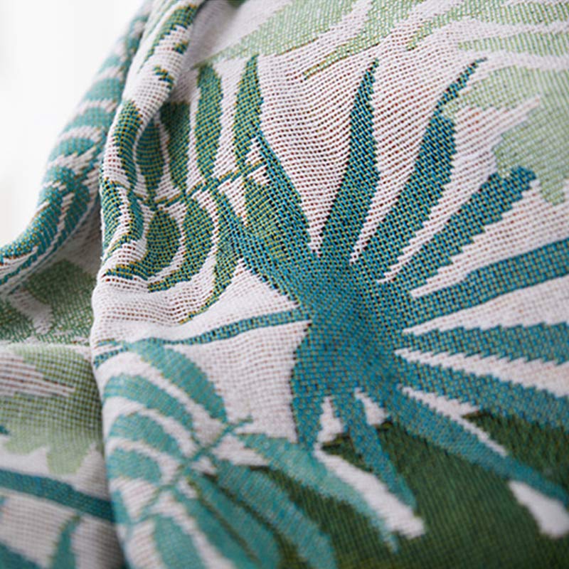Palm Pattern Sofa Cover | Double-Sided Design | Multiple Sizes Available